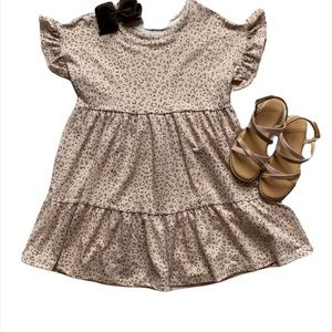 12 PM by Mon Ami Peach leopard babydoll dress